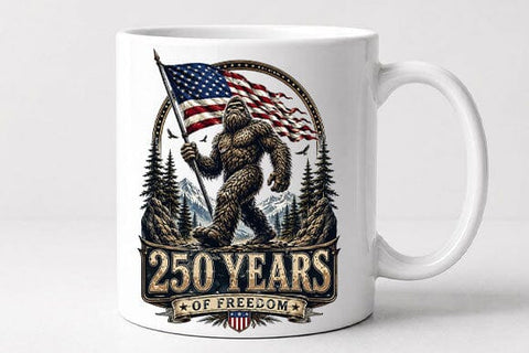 250 Years of Freedom Bigfoot PNG Patriotic American Flag Digital Download SVG BillahCrafts 
