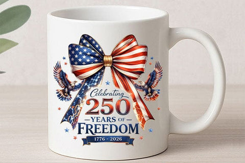 250 Years of Freedom PNG Patriotic Bow Sublimation PNG Digital Download SVG BillahCrafts 