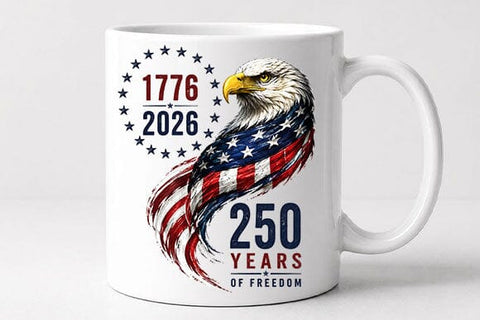 250 Years of Freedom PNG Patriotic Eagle Sublimation Design SVG BillahCrafts 