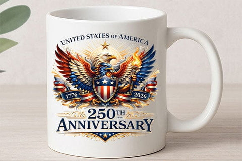 250th Anniversary PNG Patriotic Eagle Crest Sublimation Design Digital Download SVG BillahCrafts 