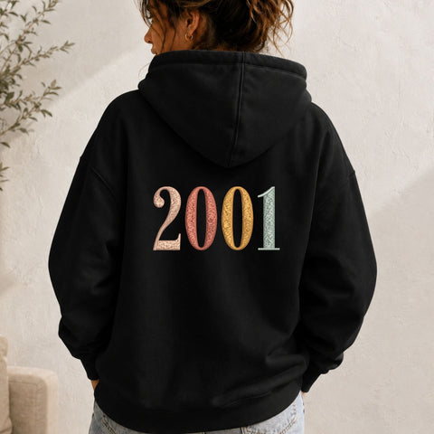 25th Birthday Embroidery File, Born in 2001 Birthday Gift, 2001 Machine Embroidery Design Embroidery/Applique DESIGNS PatternFeed8 
