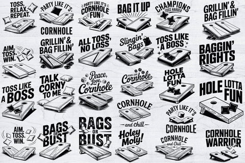26 Cornhole SVG Bundle, Funny Cornhole Shirt Svg, Cornhole Clipart, Cornhole Game Shirt SVG Creativeart88 