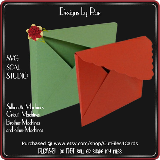 2608 Dimensional Thick Envelopes | Multiple Machine Formats SVG Designs by Rae 