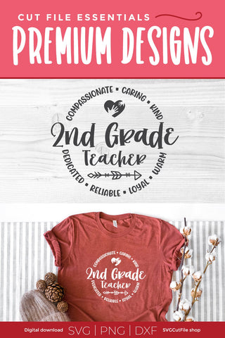 2nd Grade svg, second grade teacher svg, unisex SVG SVG Cut File 