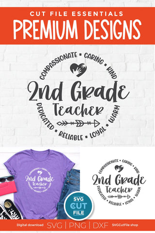 2nd Grade svg, second grade teacher svg, unisex SVG SVG Cut File 