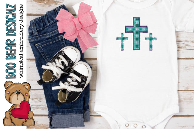 3 Cross Embroidery design Embroidery/Applique DESIGNS Boo Bear Designz 