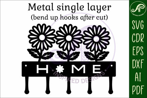 3 Daisies Key holder designs for wood and metal SVG APInspireddesigns 