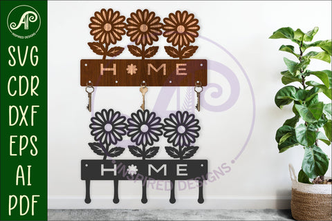 3 Daisies Key holder designs for wood and metal SVG APInspireddesigns 