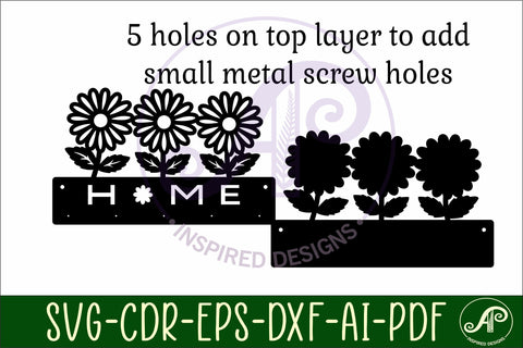 3 Daisies Key holder designs for wood and metal SVG APInspireddesigns 