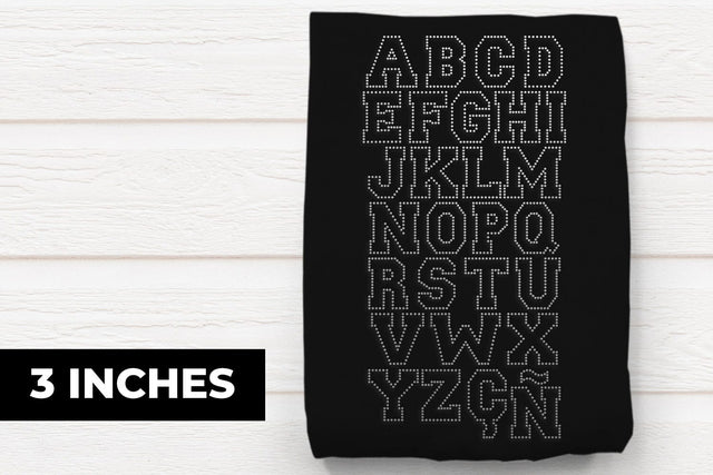 3 Inch Varsity Alphabet SVG Rhinestone Template SVG Risa Rocks It 