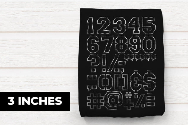 3 Inch Varsity Numbers and Punctuation SVG Rhinestone Template SVG Risa Rocks It 