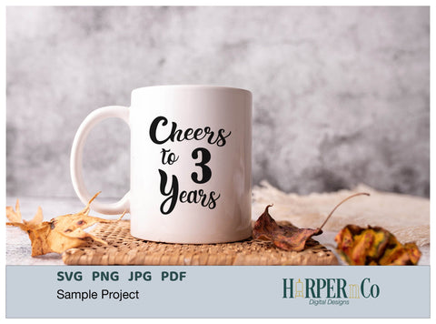 3 Year SVG PNG Cut EPS File SVG HarperNCo 