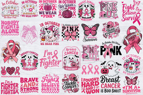 30 Breast Cancer Awareness Svg Bundle, Fight Breast Cancer Warrior, Breast Cancer Clip Art SVG Creativeart88 