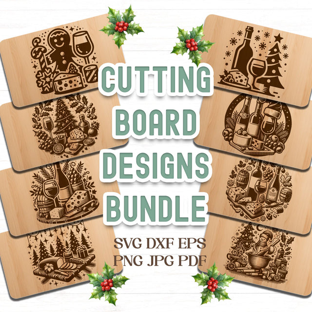 30 Christmas Cutting Board Designs Svg Dxf Png Jpg SVG CraftySVGStudio 