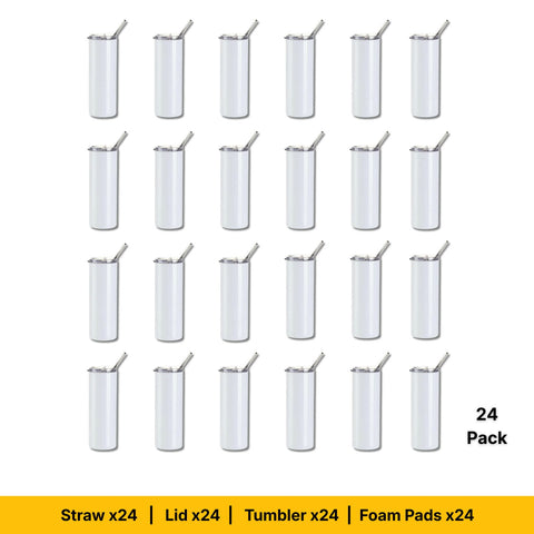 30oz Stainless Steel Skinny Sublimation Tumblers | Craft Express 4 Pack Sublimation Blanks Physical Craft Express 24-Pack 