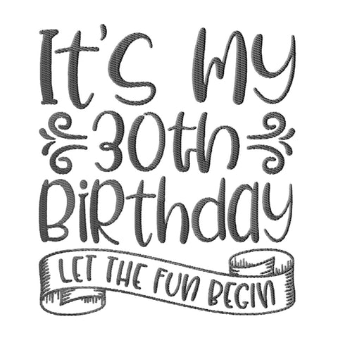 30th Birthday Embroidery Designs Bundle - 6 Designs, 30th Birthday Embroidery Patterns, 30th Birthday PES Files, 30th Birthday Embroidery Files Embroidery/Applique DESIGNS HappyDesignStudio 