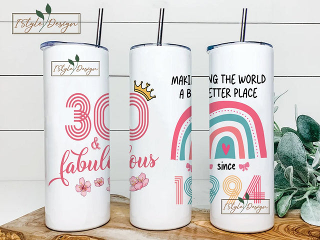 30th Birthday Gifts for Her, 30th Birthday Gift Tumbler, 30 Year Old Birthday Gifts for Women, 30th Birthday Gifts for Women Sublimation iStyleDesign 