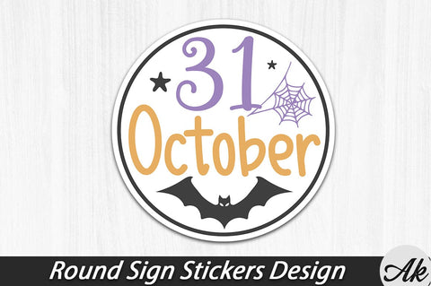 31 October copy Round Sign Stickers Design SVG akazaddesign 