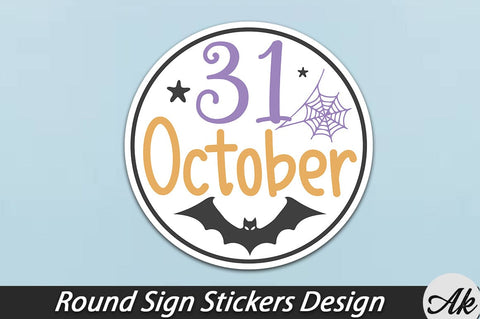 31 October copy Round Sign Stickers Design SVG akazaddesign 