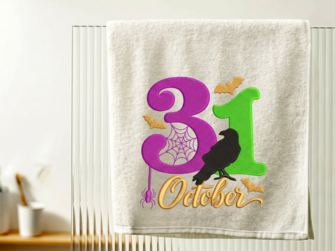 31 October Embroidery Design, Halloween Machine Embroidery File, Spooky Crow Bat Spider Web Pattern, Fall Autumn Embroidery Embroidery/Applique DESIGNS DesignDestine 