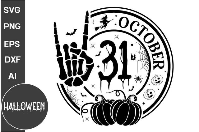 31 october Round Sign SVG. Farmhouse Halloween Round Sign SVG, Halloween SVG Design SVG DesignPlante 503 