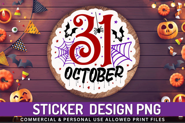 31 october Stickers Design Sublimation Regulrcrative 
