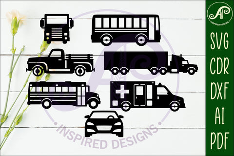 32 Vehicle cut out designs, laser cut file, shapes. SVG SVG APInspireddesigns 
