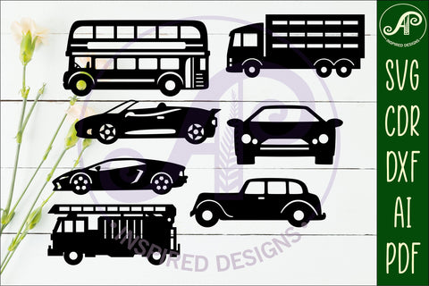 32 Vehicle cut out designs, laser cut file, shapes. SVG SVG APInspireddesigns 