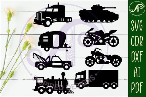 32 Vehicle cut out designs, laser cut file, shapes. SVG SVG APInspireddesigns 