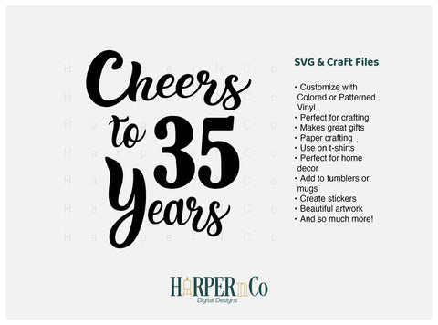 35 Year SVG PNG Cut EPS File SVG HarperNCo 
