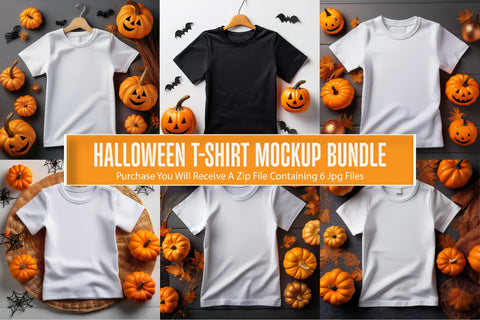 36 Halloween T-shirt Mockup Bundle Mock Up Photo Creativeart88 