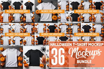 36 Halloween T-shirt Mockup Bundle Mock Up Photo Creativeart88 