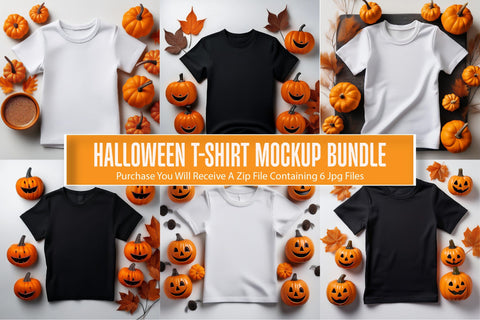 36 Halloween T-shirt Mockup Bundle Mock Up Photo Creativeart88 