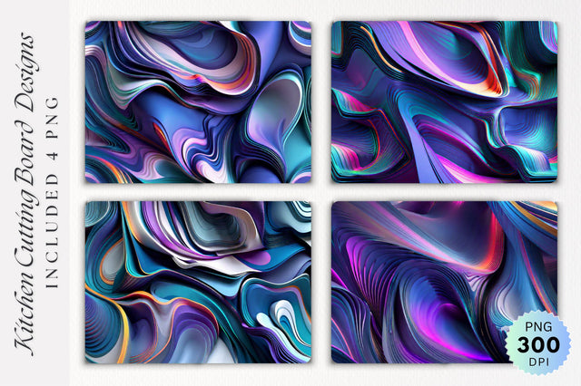 3D Abstract Cutting Board PNG Design Sublimation Regulrcrative 