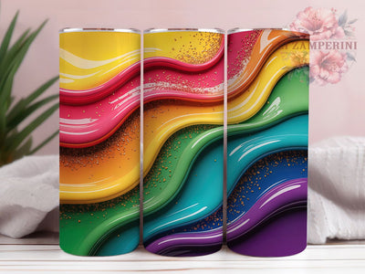 3D Abstract Rainbow Tumbler, Abstract Seamless Tumbler, Colorful 20oz Wrap, Sublimation Design, Stylish Gift Idea, Artistic Rainbow Wrap, Modern Abstract Tumbler Sublimation Li Zamperini 