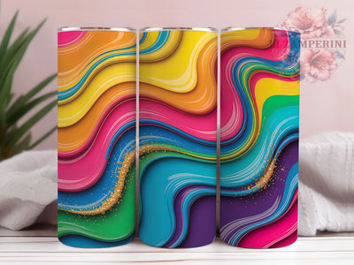3D Abstract Rainbow Tumbler, Abstract Seamless Tumbler, Colorful 20oz Wrap, Sublimation Design, Stylish Gift Idea, Artistic Rainbow Wrap, Modern Abstract Tumbler Sublimation Li Zamperini 
