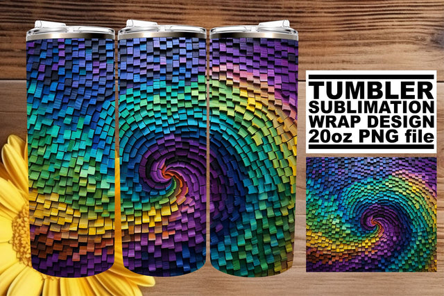3D Abstract Tumbler Charm: Embroidery Magic Sublimation afrosvg 