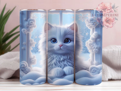 3D Adorable Kitten Tumbler, Cute Cat Tumbler, 20oz Tumbler Wrap, Sublimation Design, Cat Lover Gift, Adorable Kitten Wrap, Whimsical Cat Tumbler Sublimation Li Zamperini 