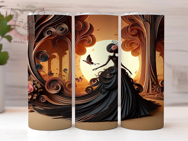 3D African American Woman Tumbler, African American Sublimation Design, Stylish Woman Cup Art, 20oz Holiday Tumbler, Whimsical 3D Mug, Elegant Black Woman Cup, Modern 3D Wrap Sublimation Lara' s Designs 