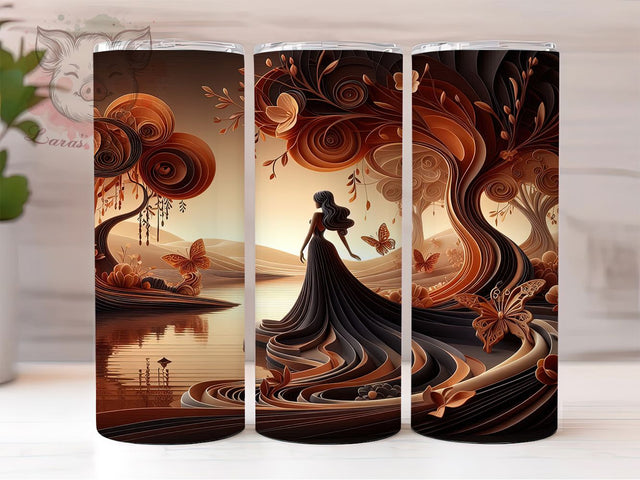 3D African American Woman Tumbler, African American Sublimation Design, Stylish Woman Cup Art, 20oz Holiday Tumbler, Whimsical 3D Mug, Elegant Black Woman Cup, Modern 3D Wrap Sublimation Lara' s Designs 