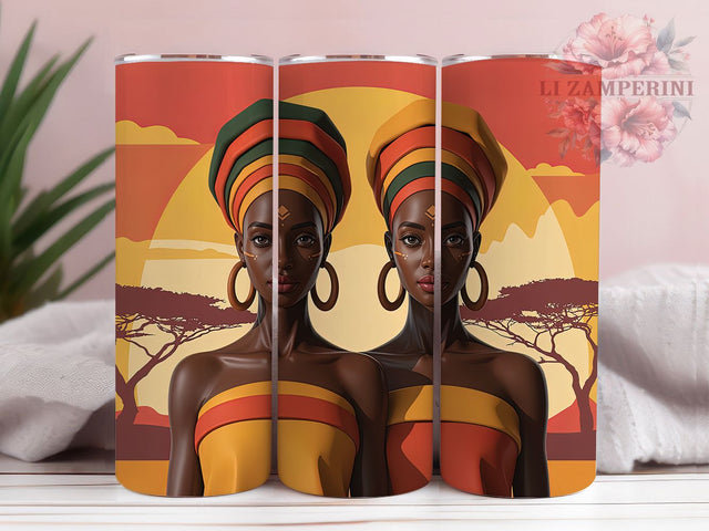 3D African American Woman Tumbler Wrap, Black Women, African American, Empowerment Theme, Melanin Pride, Bold Wrap, Sublimation Design Sublimation Li Zamperini 
