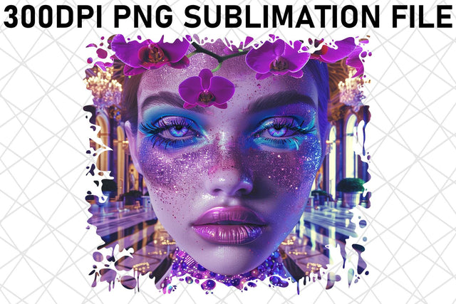 3D African American Woman with Blooming Sublimation afrosvg 