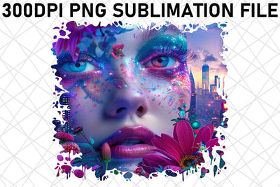 3D African American Woman with Floral Sublimation afrosvg 