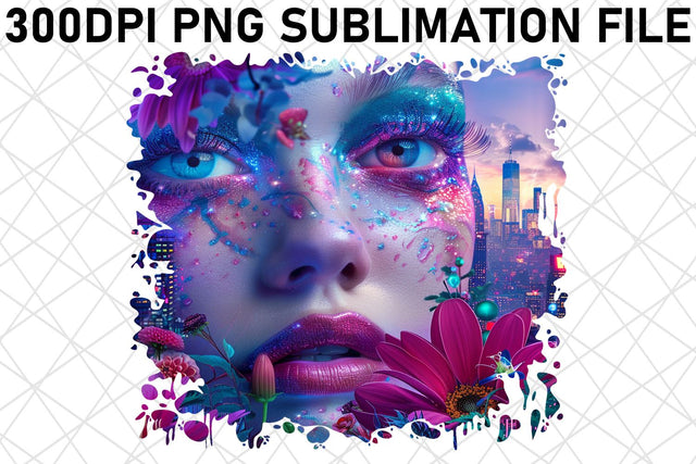 3D African American Woman with Floral Sublimation afrosvg 