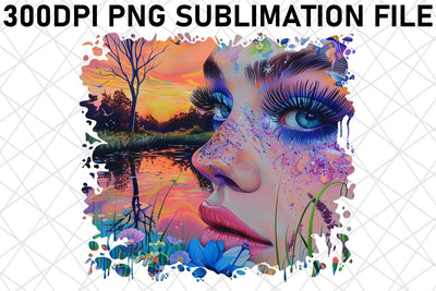 3D African American Woman with Floral Sublimation afrosvg 