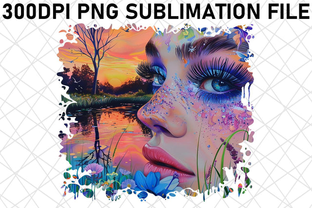 3D African American Woman with Floral Sublimation afrosvg 