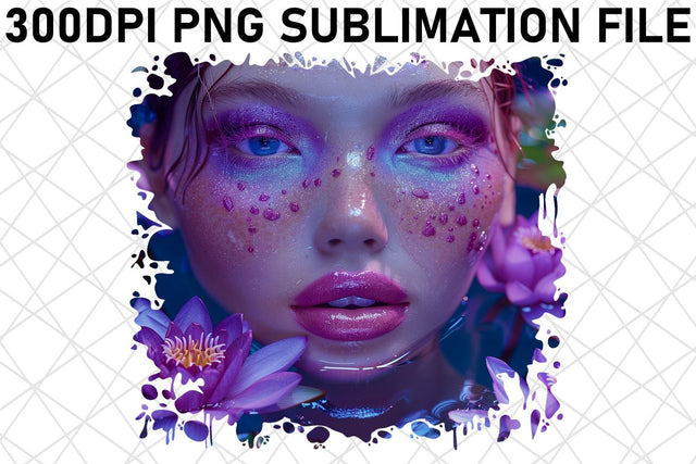 3D African American Woman with Floral Sublimation afrosvg 