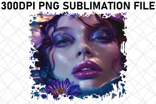 3D African American Woman with Flowers Sublimation afrosvg 