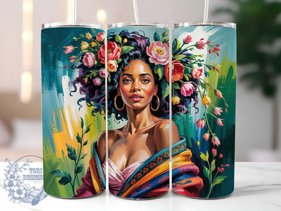 3D Afro Melanin Queen Tumbler, Afro American, 3D Design, Melanin Queen, Afro Beauty, 20Oz Tumbler, Sublimation Wrap Sublimation ToriDesigns 