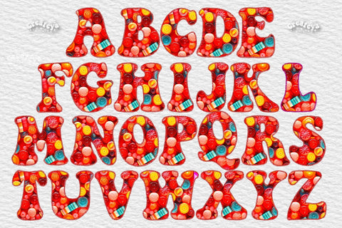 3D Alphabet PNG Party 3D Letters 3D Numbers Symbols Candy and Stitches Birthday Sublimation Createya Design 